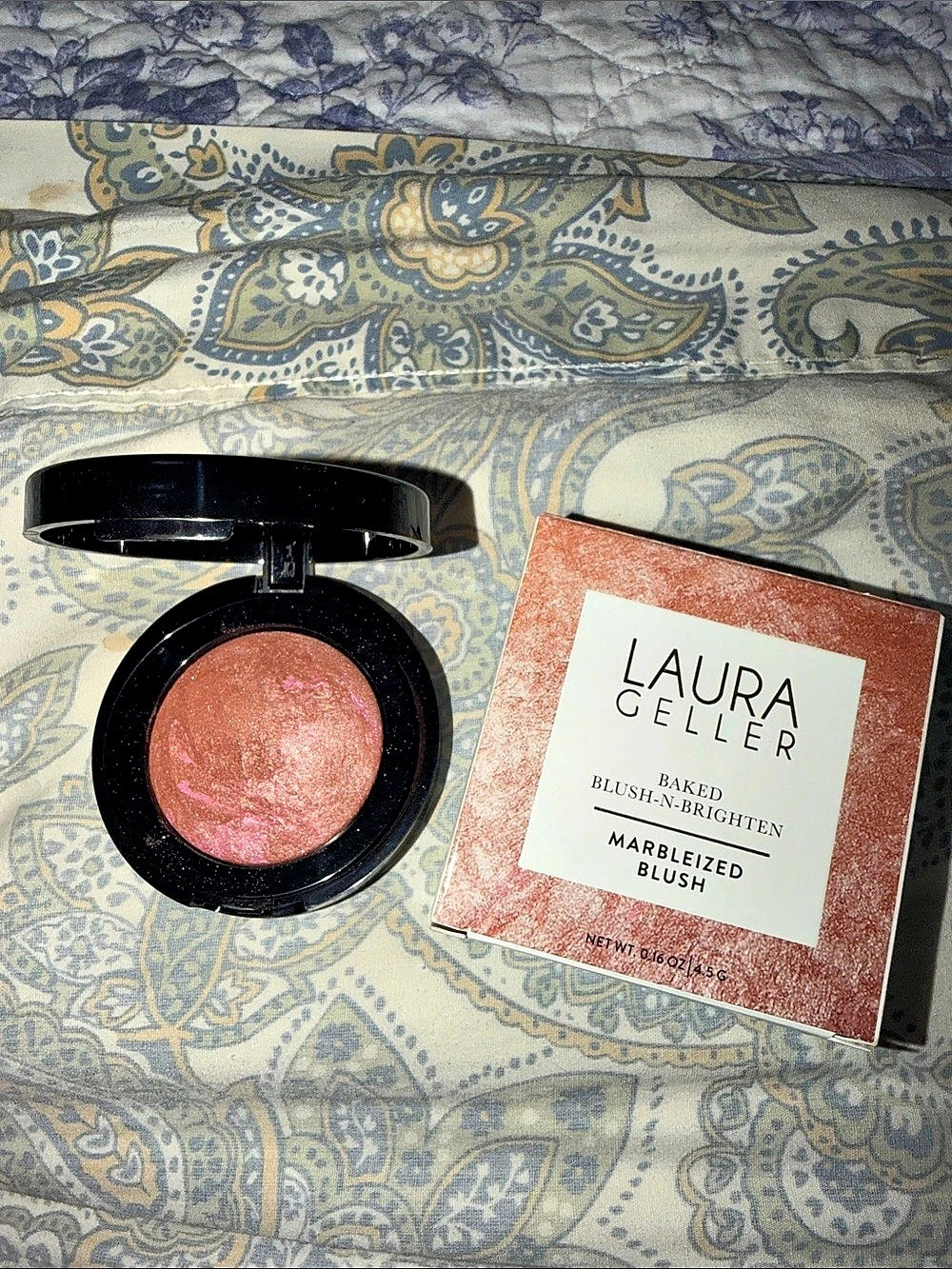 Laura Geller Baked Blush-n-Brighten Marbleized Blush Pink Grapefruit Blush